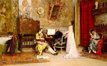  Music Painting - y The Music Lesson realist lady Raimundo de Madrazo y Garreta